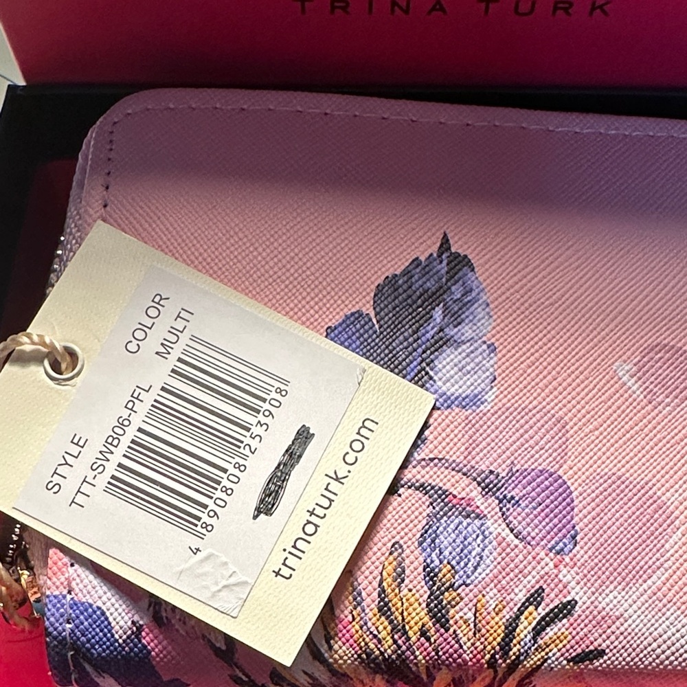 Trina Turk Pink and Blue Floral Wallet - Picture 2 of 6
